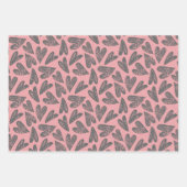 Valentinstag Schöne, rustikale, doodled Herzen Geschenkpapier Set (Vorderseite 2)