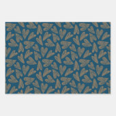 Valentinstag Schöne, rustikale, doodled Herzen Geschenkpapier Set (Vorderseite)