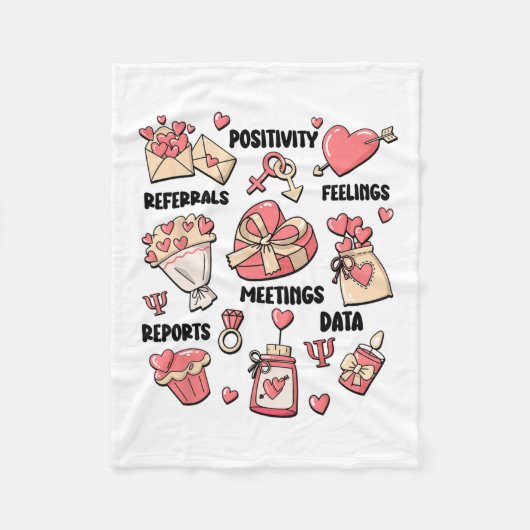 Valentinstag Schule Psychologe Schule Psych T Fleecedecke (Vorderseite)