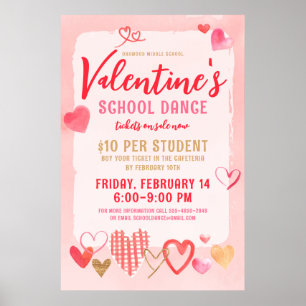 Valentinstag Schule Tanz Einladung Poster