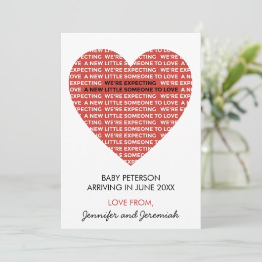 Valentinstag Schwangerschaft Karten neutral (Stehend Vorderseite)