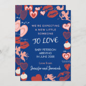 Valentinstag Schwangerschaftsankündigung Engel bla Ankündigung (Vorne/Hinten)