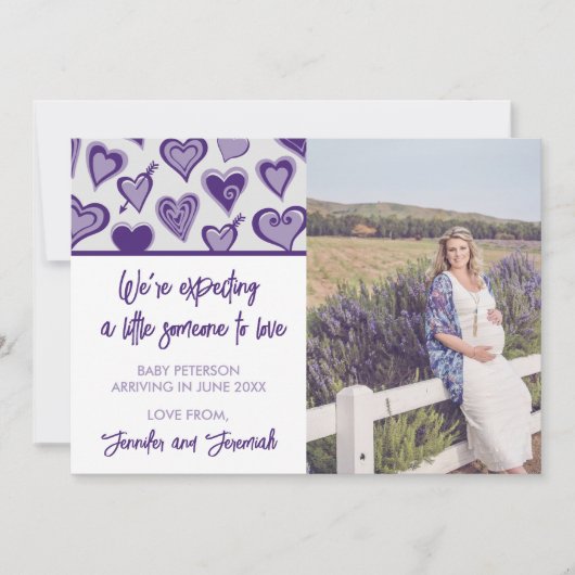 Valentinstag Schwangerschaftsankündigungskarten li Ankündigung (Vorderseite)