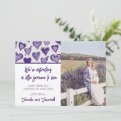 Valentinstag Schwangerschaftsankündigungskarten li Ankündigung (Stehend Vorderseite)