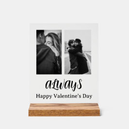 Valentinstag Schwarz-Weiß Acrylschild