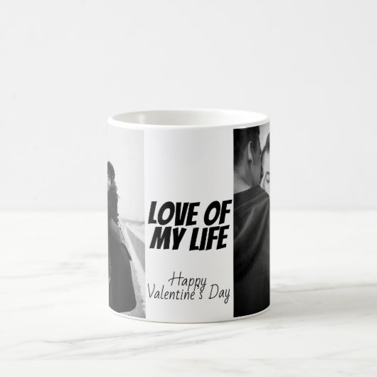 Valentinstag Schwarz-Weiß Kaffeetasse (Mittel)