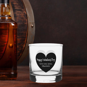 Valentinstag Schwarz-weiß Whiskyglas