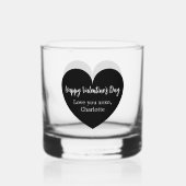 Valentinstag Schwarz-weiß Whiskyglas (Rückseite)