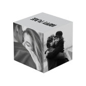 Valentinstag Schwarz-Weiß Würfel (Rückseite Schrägansicht)