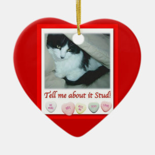Valentinstag Schwarze und Weiße Katze Keramik Ornament