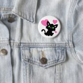 Valentinstag Schwarzer Kitty Button (Beispiel)