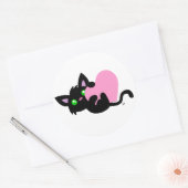 Valentinstag Schwarzer Kitty Sticker (Umschlag)