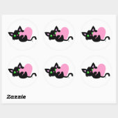 Valentinstag Schwarzer Kitty Sticker (Blatt)