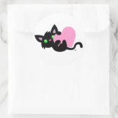 Valentinstag Schwarzer Kitty Sticker (Tasche)