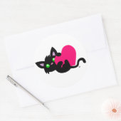 Valentinstag Schwarzer Kitty Sticker (Umschlag)