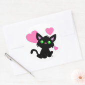 Valentinstag Schwarzer Kitty Sticker (Umschlag)