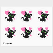 Valentinstag Schwarzer Kitty Sticker (Blatt)