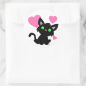 Valentinstag Schwarzer Kitty Sticker (Tasche)
