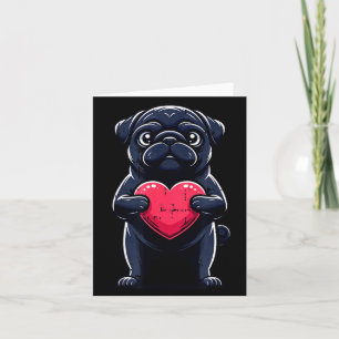 Valentinstag Schwarzer Pug Herz Lustiger Hund Mama Karte