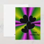 Valentinstag - Schwarzes Herz auf Regenbogen Feiertagskarte (Vorne/Hinten)