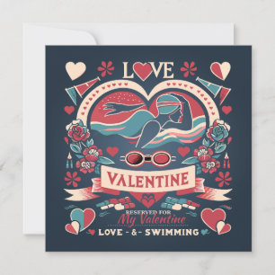 Valentinstag Schwimmen Liebesgeschenk Feiertagskarte