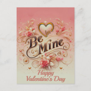 Valentinstag Sei mein Design mit Herz, Zitat Postkarte