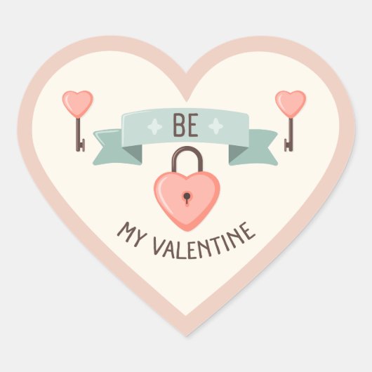 Valentinstag - Sei mein Valentinstag Herz-Aufkleber (Vorderseite)