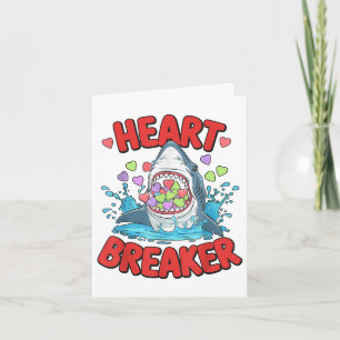 Valentinstag Shark Heart Breakfast Funny Boys Kind Karte