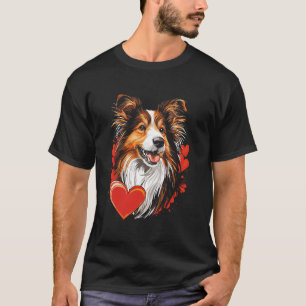Valentinstag Shetland Sheepdog Vektor T-Shirt