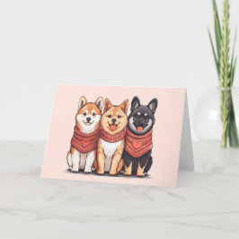 Valentinstag Shiba Inu Hunde Feiertagskarte