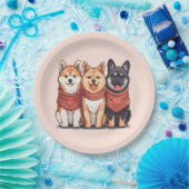 Valentinstag Shiba Inu Hunde Pappteller (Party)