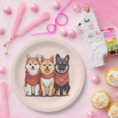 Valentinstag Shiba Inu Hunde Pappteller (Party)