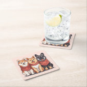 Valentinstag Shiba Inu Hunde Rechteckiger Pappuntersetzer (Vor Ort)