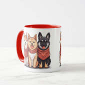 Valentinstag Shiba Inu Hunde Tasse (Vorderseite Links)