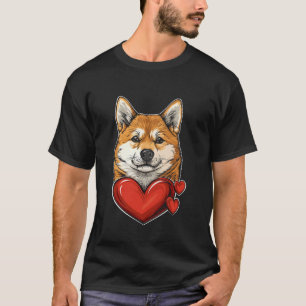 Valentinstag Shiba Inu Vektor T-Shirt