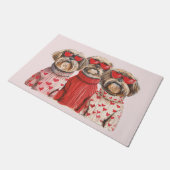 Valentinstag Shih Tzu Dogs Fußmatte (Schrägansicht)