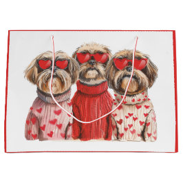 Valentinstag Shih Tzu Dogs Große Geschenktüte
