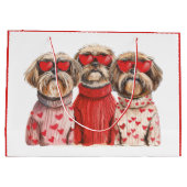 Valentinstag Shih Tzu Dogs Große Geschenktüte (Rückseite)