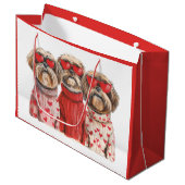 Valentinstag Shih Tzu Dogs Große Geschenktüte (Vorderseite Schrägansicht)