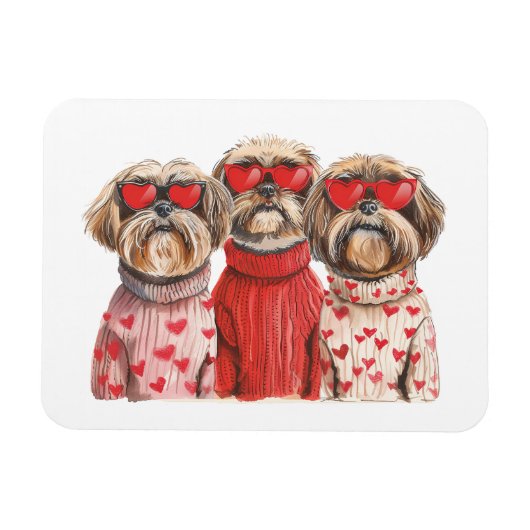 Valentinstag Shih Tzu Dogs Magnet (Horizontal)