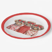 Valentinstag Shih Tzu Dogs Pappteller (Schrägansicht)