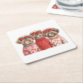 Valentinstag Shih Tzu Dogs Rechteckiger Pappuntersetzer (angewinkelt)