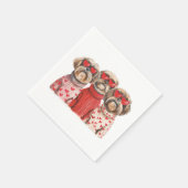 Valentinstag Shih Tzu Dogs Serviette (Ecke)