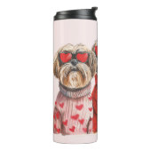 Valentinstag Shih Tzu Dogs Thermosbecher (Nach links gedreht)