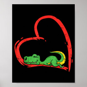 Valentinstag-Shirt Lustiges Herz Trex Schlafende D Poster