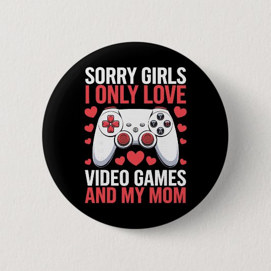 Valentinstag-Shirts Videospiele Herz Valentin Button (Vorderseite)