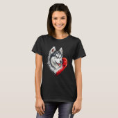Valentinstag sibirischer Husky T-Shirt (Vorne ganz)