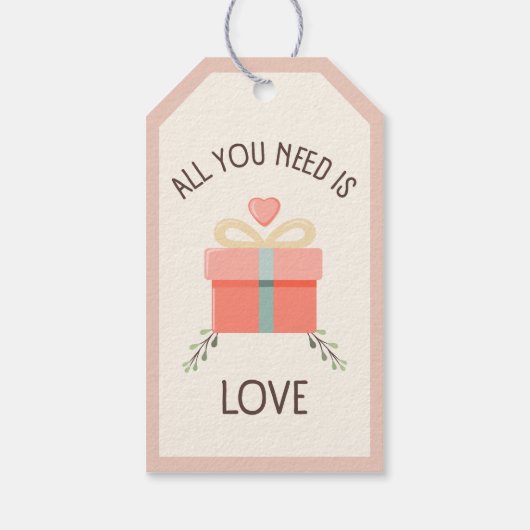 Valentinstag - Sie brauchen nur Liebe Geschenkanhänger (Rückseite)