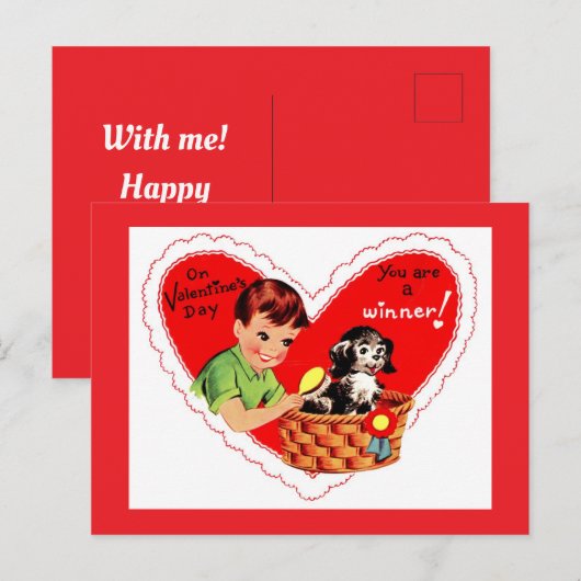 Valentinstag Sieger Urlaub Postkarte (Vorne/Hinten)