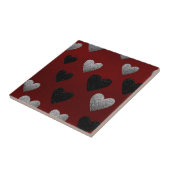 Valentinstag Silber Schwarze Glitter-Herzen auf Bu Fliese (Seite)